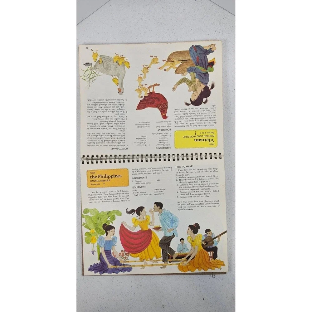 Vintage 1970s‎ Many Hands Cooking Intl Cookbook Kids UNICEF Spiral Recipes